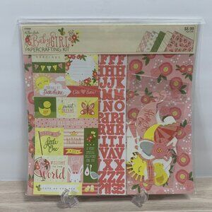 The Paper Studio "Baby Girl" Papercrafting Scrapbooking Junk Journaling Kit